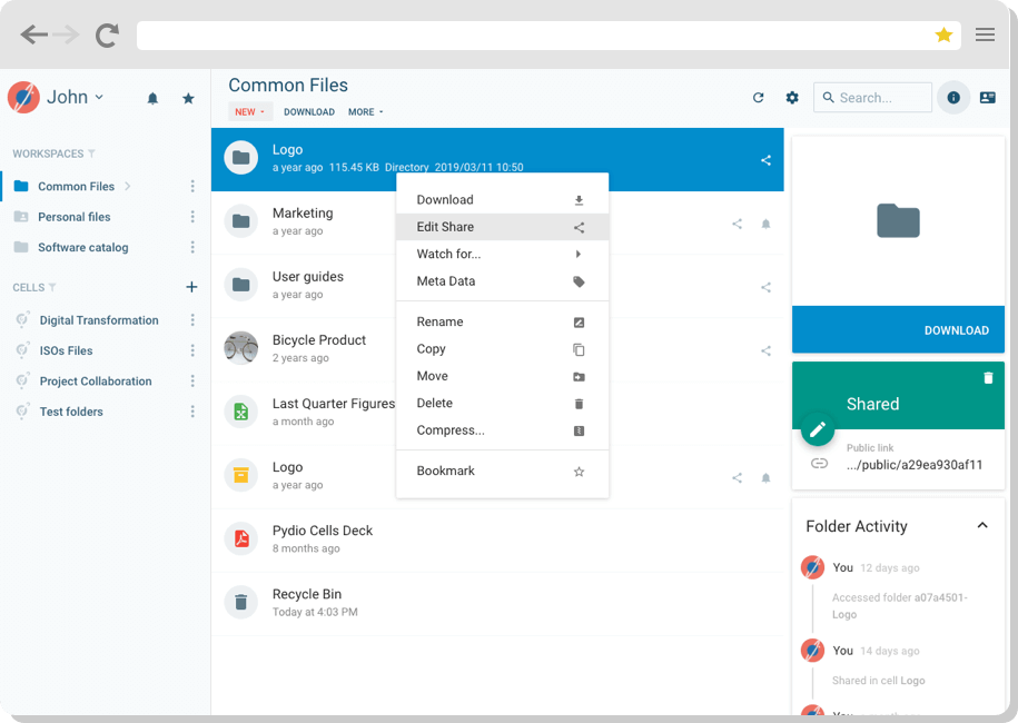 Pydio Cells & Enterprise 4.4.15